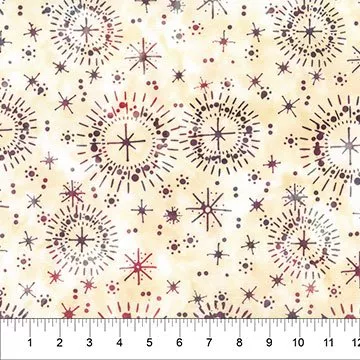 Quilting Is My Voice Creme Bursts Batik